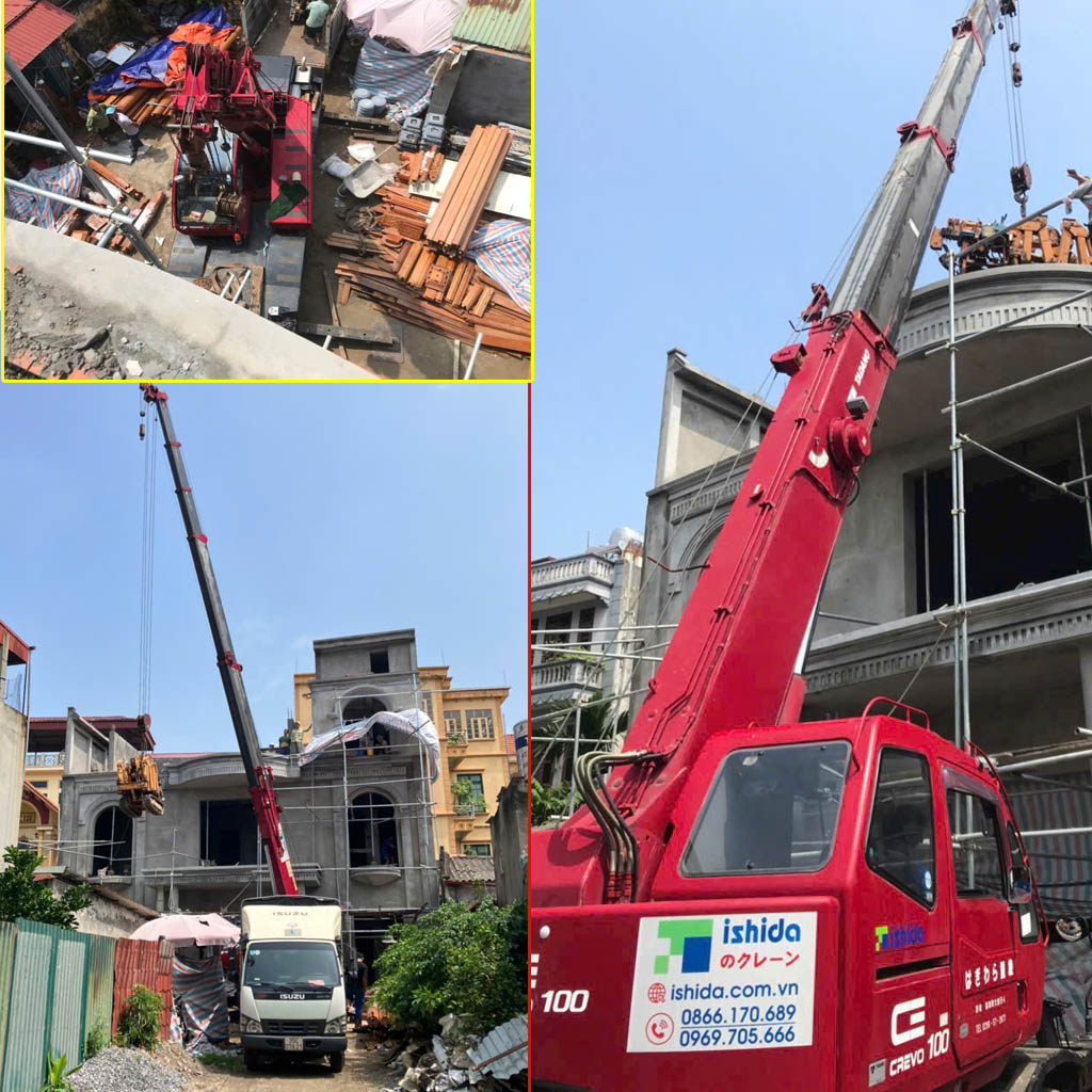 Cho thuê xe cẩu Gia Lộc Hải Dương cho thue xe cau tai hai duong 10 tan lap nha go