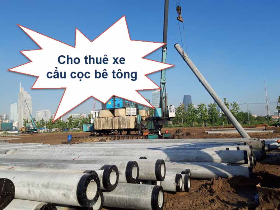 Thuê xe cẩu dựng cột bê tông